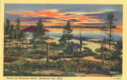 Sunset On Wawatam Beach Mackinaw City, MI Postcard Postcard