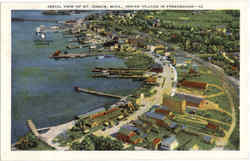 Aerial View Of St. Ignace Michigan Postcard Postcard