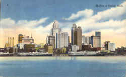 Skyline Of Detroit Postcard