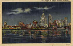 Skyline Of Detroit Postcard