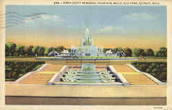 James Scott Memorial Fountain, Belle Isle Park Detroit, MI Postcard Postcard