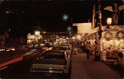 Street Scene at Night Postcard