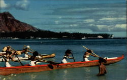 Racing Outrigger Canoes Postcard