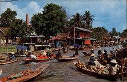 Floating Market - Wat Sai Postcard