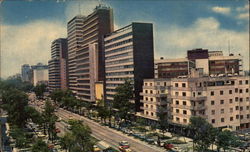 Panoramic View - Paseo de la Reforma Postcard