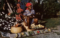 Say it with fruit! - Young Woman Selling Fruit Jamaica Postcard Postcard