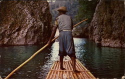 Raftsman on the Rio Grande Jamaica Postcard Postcard