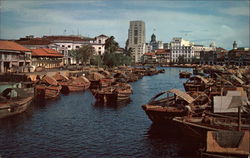 The Singapore River Southeast Asia Postcard Postcard