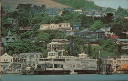 The Trade Fair, with Sausalito in the background California Postcard Postcard