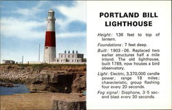 Portland Bill Lighthouse Isle of Portland, England Postcard Postcard