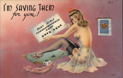 I'm Saving Them for you! Busy Girls Corespondence card xxxx xxxx Swimsuits & Pinup Postcard Postcard