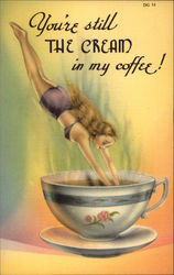 You're Still The Cream In My Coffee! Swimsuits & Pinup Postcard Postcard