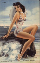 Seashore Senorita Swimsuits & Pinup Postcard Postcard