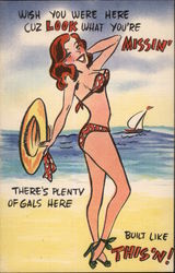 Wish You Were Here Swimsuits & Pinup Postcard Postcard