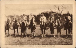 Eight Horses and Riders at Crescent Country Club in Milton Postcard