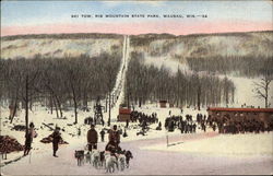 Ski Tow, Rib Mountain State Park Wausau, WI Postcard Postcard