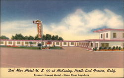 Del Mar Motel, U.S. 99 at McKinley, North End Fresno Postcard