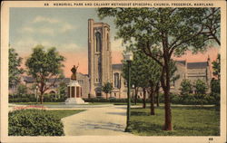 Memorial Park and Calvary Methodist Episcopal Church Postcard