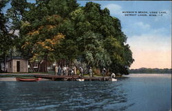 Muench's Beach, Long Lake Postcard