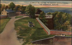 A view of the Old Fort, the Adjutant Generals School Fort Washington, MD Postcard Postcard