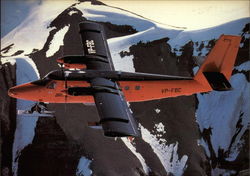 BAS Twin Otter in Flight Near Fossil Bluff Postcard