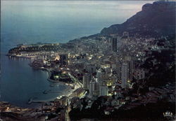 Monaco - the Principality by night Postcard