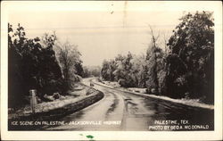 Ice Scene on Palestine-Jacksonville Highway Postcard