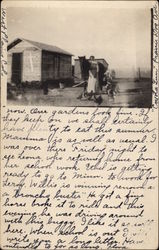 Woman at Farm w/Chickens & Horse Westplains, CO Postcard Postcard