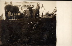 Men Posing at "Camp Hungry" Postcard Postcard