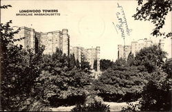 Longwood Towers Brookline, MA Postcard Postcard