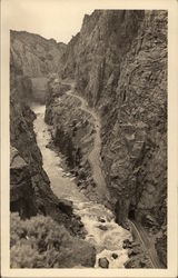 Shoshone Dam & Highway, Shoshone Canyon Cody, WY Yellowstone National Park Postcard Postcard