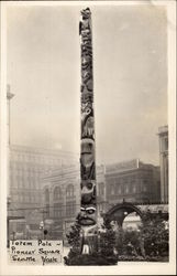 Totem Pole ~ Pioneer Square Seattle, WA Postcard Postcard