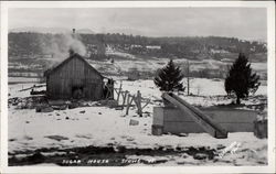 Snowy Scene with Sugar House Stowe, VT Postcard Postcard