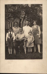 Six People in a Family Portrait Postcard