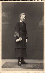 Woman Posing with Bible Postcard