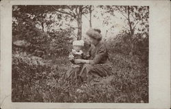 Mother and Child Posing Outside Postcard