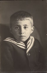 Young Boy with a Striped Collar Postcard