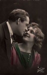 Man and Woman Loooking into Each Other's Eyes Postcard