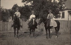 Three Women on Horses Postcard Postcard