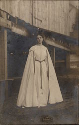 Italian Woman in White Robes Postcard