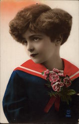 Portrait of a Young Boy in a Sailor Suit (French) Boys Postcard Postcard