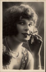 Woman Smoking a Cigarette Women Postcard Postcard