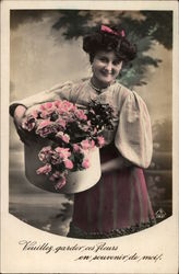 Please Keep These Flowers in Remembrance of Me. (French) Postcard