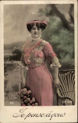 Woman in Pink Postcard