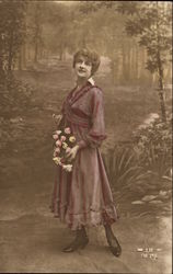 Woman Posing for Picture Women Postcard Postcard