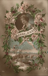 Bonne Annee: Wishing the Best for a Young Lady Birthday Postcard Postcard