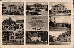 Various Views of Weimar Postcard