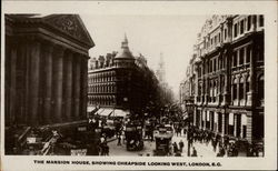 The Mansion House, showing Cheapside Looking West London, England Postcard Postcard