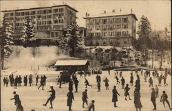 Outdoor Skating Rink Postcard