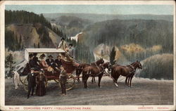 Coaching Party - Yellowstone Park Postcard